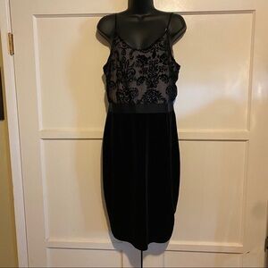 Xhilaration Velvet Midi Dress with accent bodice S